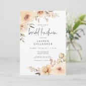 Modern Fall Champagne Floral Frame Bridal Luncheon Einladung (Stehend Vorderseite)