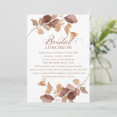 Modern Fall Eucalyptus Blätter Bridal Luncheon Einladung (Stehend Vorderseite)