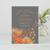 Modern Fall Floral Bridal Dusche Einladung (Stehend Vorderseite)
