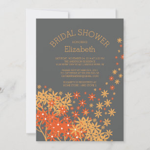 Modern Fall Floral Bridal Dusche Einladung