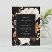 Modern Fall Floral Thanksgiving Dinner Party Einladung (Stehend Vorderseite)