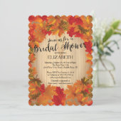 Modern Fall Herbstleaf Bridal Dusche Einladung (Stehend Vorderseite)