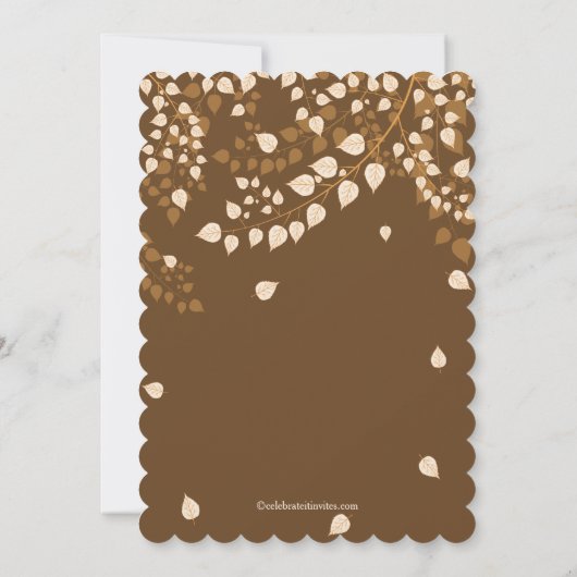 Modern Fall Herbstleaf Bridal Dusche Einladung (Rückseite)