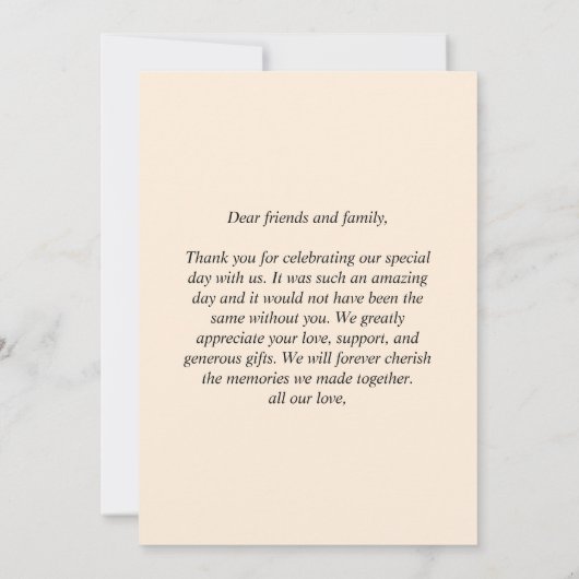 Modern Fall Orange BOHO Danke Karte (Rückseite)