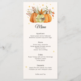 Modern Fall Pumpkins Erntedank Menu Menükarte