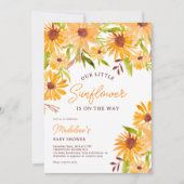 Modern fall sunflower script baby shower einladung (Vorderseite)