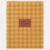 Modern Fall Tartan Plaid Blanket Chic Custom Name Fleecedecke (Vorderseite)