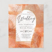 Modern Fall Terracotta Orange Leaf Wedite Einladun Flyer (Vorne)