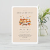 Modern Fall Watercolor Bridal Brunch Einladung (Stehend Vorderseite)