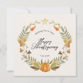 Modern Fall Wreath Erntedank Card Save The Date (Vorderseite)