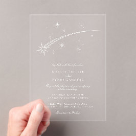 Modern Falling Star Celestial Wedding Acryleinladungen