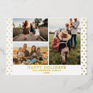 Modern Family 3 Foto Florales Muster Weihnachten Folien Feiertagskarte