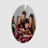 Modern Family Christmas Photo Script, merry Ornament (Vorderseite)