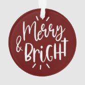 Modern Family Christmas Photo Script, merry  Ornament (Rückseite)