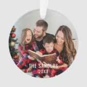 Modern Family Christmas Photo Script, merry  Ornament (Vorderseite)
