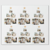 Modern Family Christmas Tree Foto With Star Geschenkpapier (Flach)