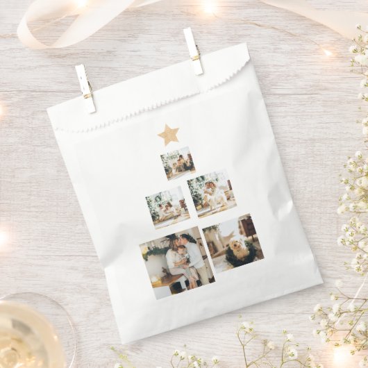 Modern Family Christmas Tree Foto With Star Geschenktütchen (Ausgeschnitten)