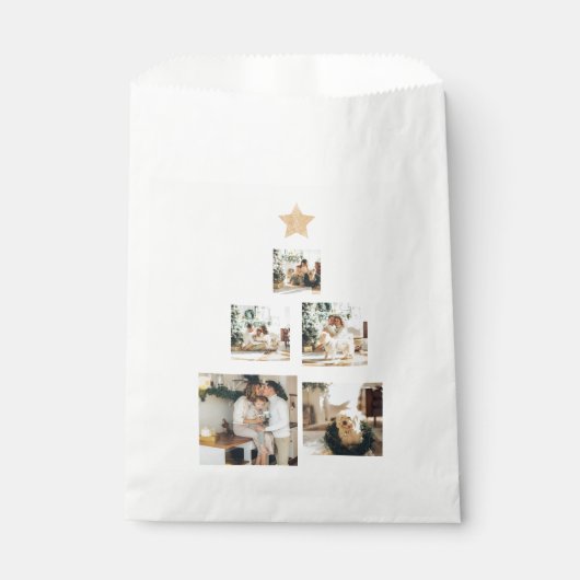 Modern Family Christmas Tree Foto With Star Geschenktütchen (Vorderseite)