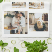 Modern Family Christmas Tree Foto With Star Geschirrtuch (Gefaltet)