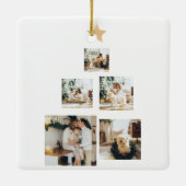 Modern Family Christmas Tree Foto With Star Keramikornament (Rückseite)