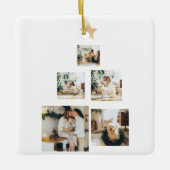 Modern Family Christmas Tree Foto With Star Keramikornament (Vorderseite)