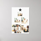 Modern Family Christmas Tree Foto With Star Leinwanddruck (Vorderseite)