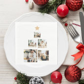 Modern Family Christmas Tree Foto With Star Serviette