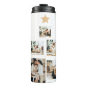 Modern Family Christmas Tree Foto With Star Thermosbecher (Vorderseite)