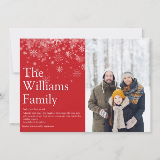 Modern Family Definition Weihnachts-Nachricht Feiertagskarte (Vorderseite)