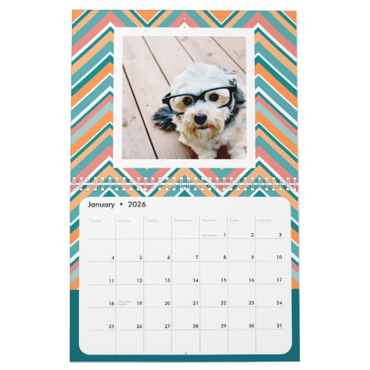 Modern Family Foto Collage 17 - Trendy Patterns Kalender (Jan 2026)