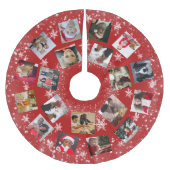 Modern Family Foto Collage Snowflake Weihnachten B Polyester Weihnachtsbaumdecke (Vorderseite)