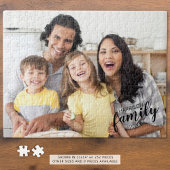Modern Family Foto Schwarzer Skriptname und Datum Puzzle