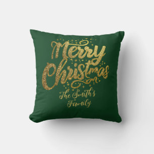 Modern Family Gold Glitzer Weihnachten Kissen