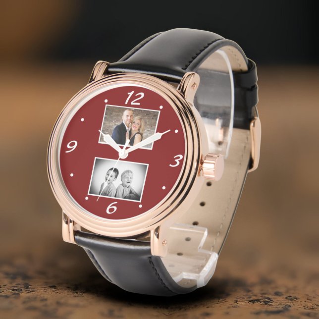 Modern Family Keepsake 2 Photo Collage  Armbanduhr (Von Creator hochgeladen)