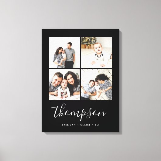 Modern Family Monogram 4 Foto Collage Leinwanddruck (Vorderseite)