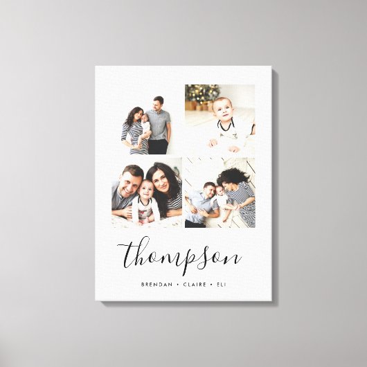 Modern Family Monogram 4 Foto Collage Leinwanddruck (Vorderseite)