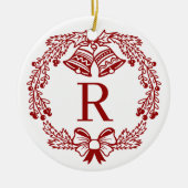 Modern Family Monogram Christmas Foto Keramik Ornament (Vorne)