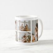 Modern Family Name 6-Photo Collage Custom Kaffeetasse (VorderseiteRechts)