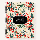 Modern Family Name Holly Berries Holiday Recipe Notizblock (Vorderseite)