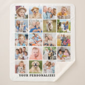 Modern Family Personalized Cute 20 Photos Collage Sherpadecke (Vorderseite)