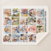 Modern Family Personalized Cute 20 Photos Collage Sherpadecke (Vorderseite (Horizontal))