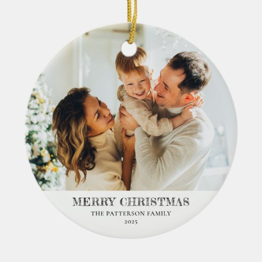 Modern Family Photo Christmas Keramik Ornament (Vorne)
