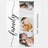 Modern Family Photo Collage 3 Custom Photos Fleecedecke (Vorderseite)
