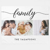 Modern Family Photo Collage 3 Custom Photos Fleecedecke (Vorderseite (Horizontal))