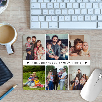 Modern Family Photo Collage 6 Pictures Photography Mousepad