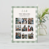 Modern Family Photo Collage Christmas Card Einladung (Stehend Vorderseite)