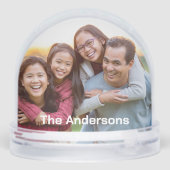 Modern Family Photo with Name  Schneekugeln (Rückseite)