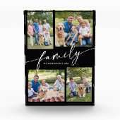 Modern Family Photos Collage Script Keepsake Fotoblock (Vorderseite)