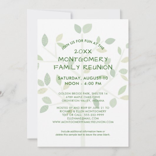 Modern Family Wiedersehen Family Tree Einladung (Vorderseite)