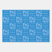Modern Fan La Sky Blue Einfache Add Name Weihnacht Geschenkpapier Set (Vorderseite)